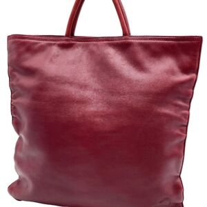Loewe Deep Red Leather Tote Authentic Very Good Condition